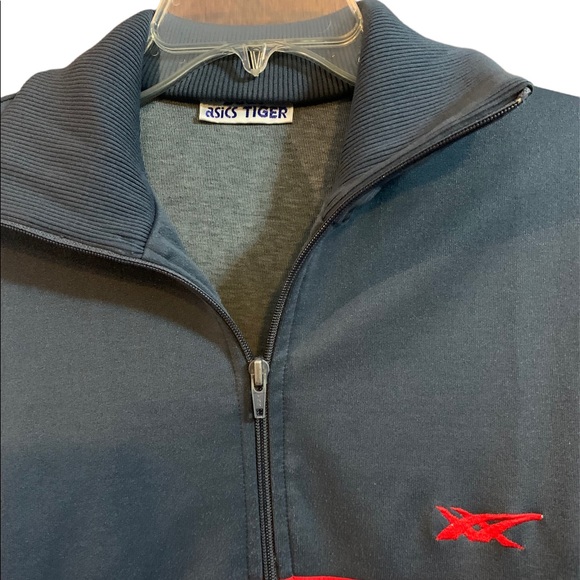 Vintage 80s Asics Tiger Track Jacket Japanese Zip Up Medium Gray Red. No sizing - Picture 2 of 5